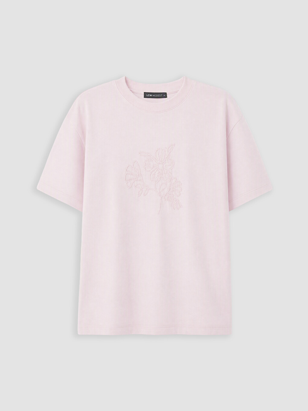 T-shirt Pambuku 100% Me Jakë Të Rrumbullakët Të Qëndisur Për Gra