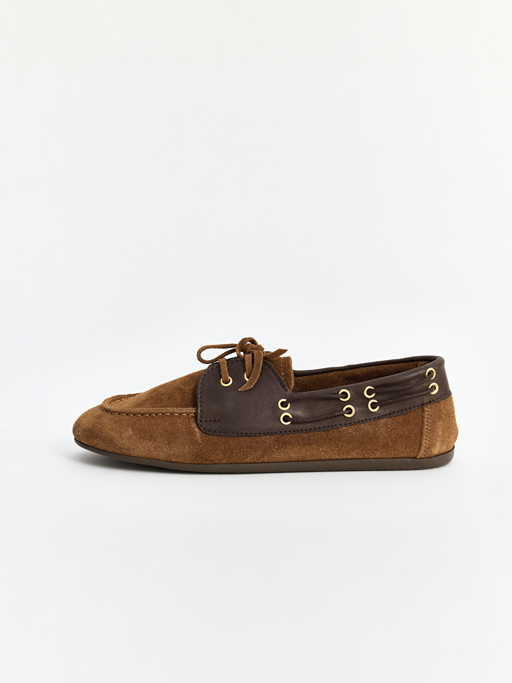 Bej Süet Kadın Loafer-1