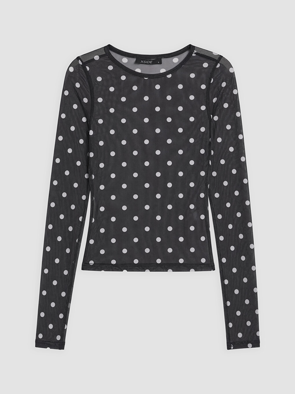 Crew Neck Polka Dot Blouse-4