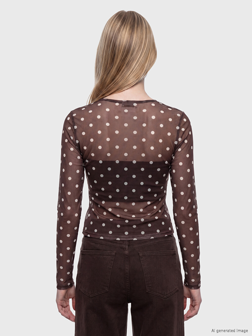 Crew Neck Polka Dot Blouse-3