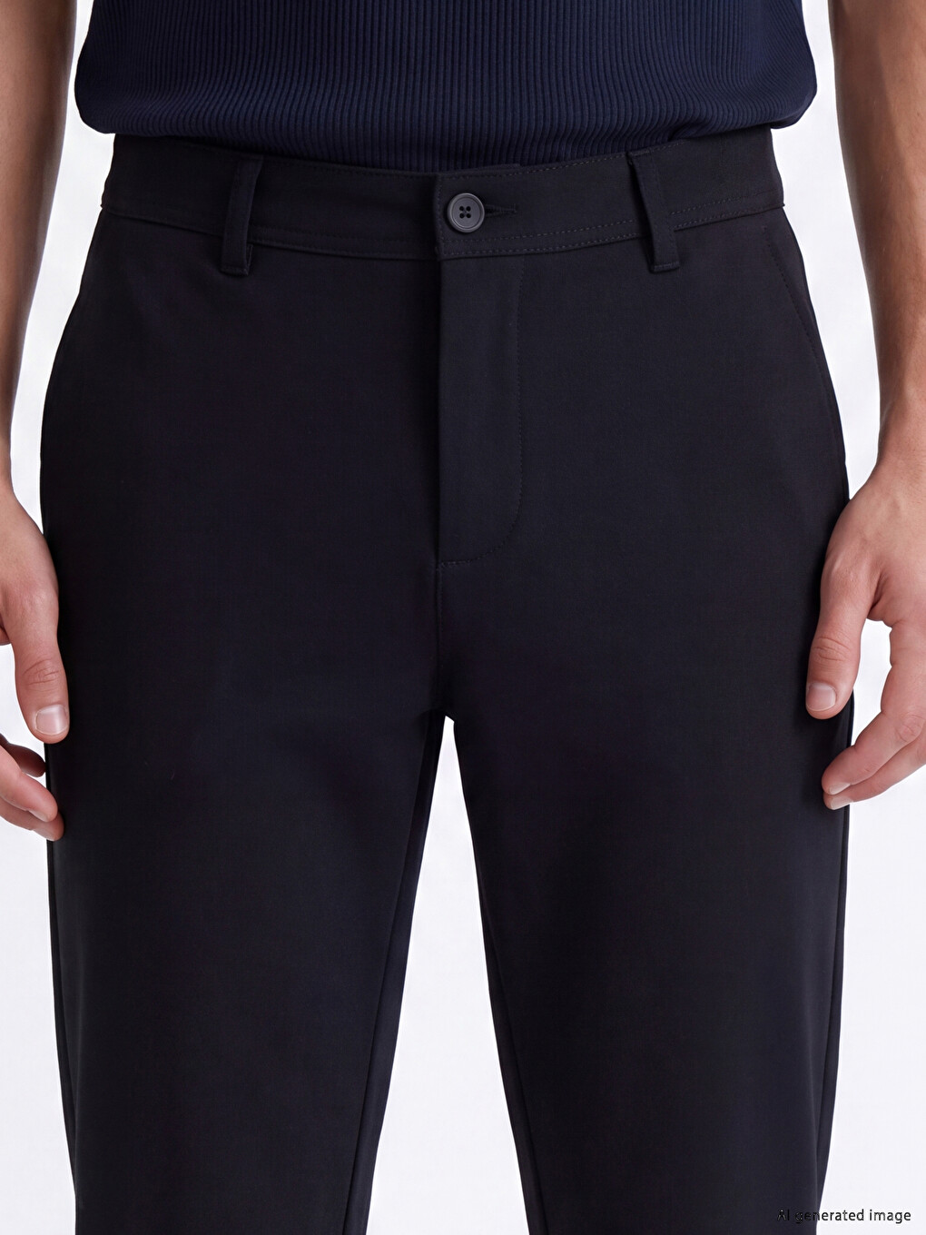 Pantaloni Bărbați Regular Fit Din Țesătură Dobby-2