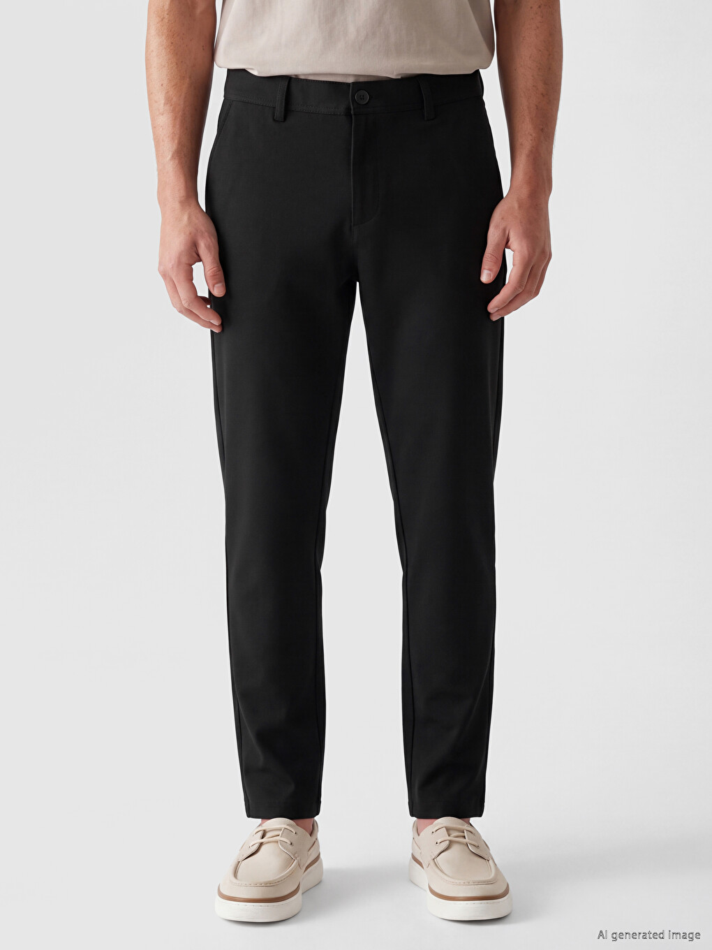 Siyah Regular Fit Armürlü Erkek Pantolon-1