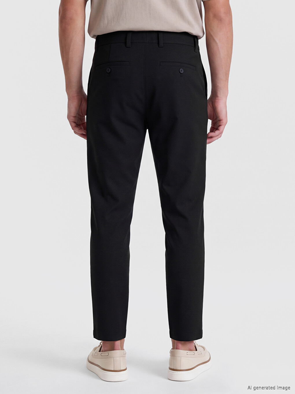 Siyah Regular Fit Armürlü Erkek Pantolon-3