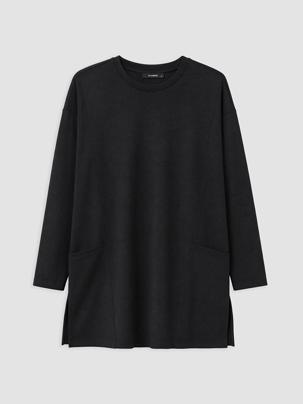 Siyah Soft Touch Kadın Sweatshirt Tunik