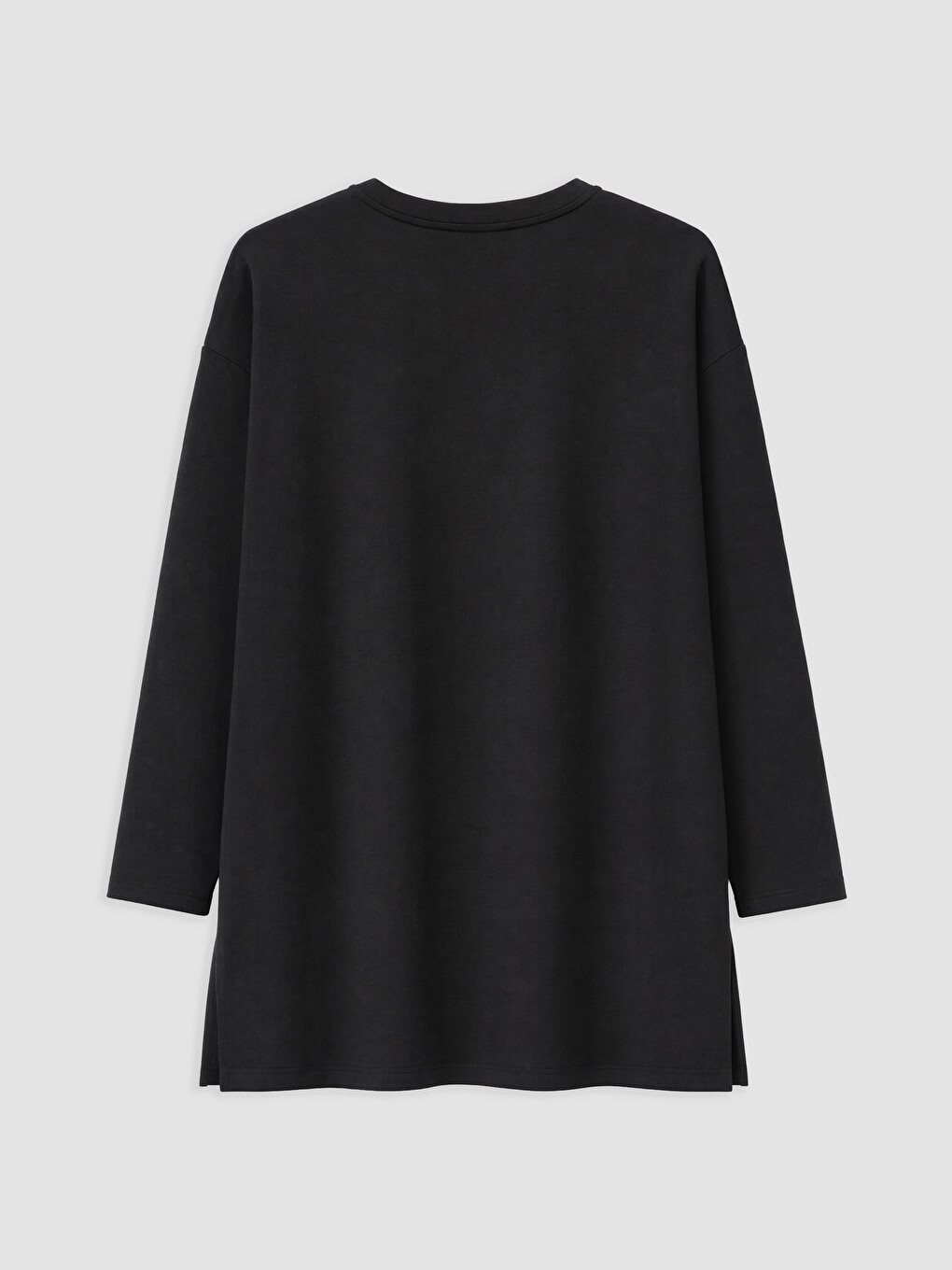 Siyah Soft Touch Kadın Sweatshirt Tunik-1