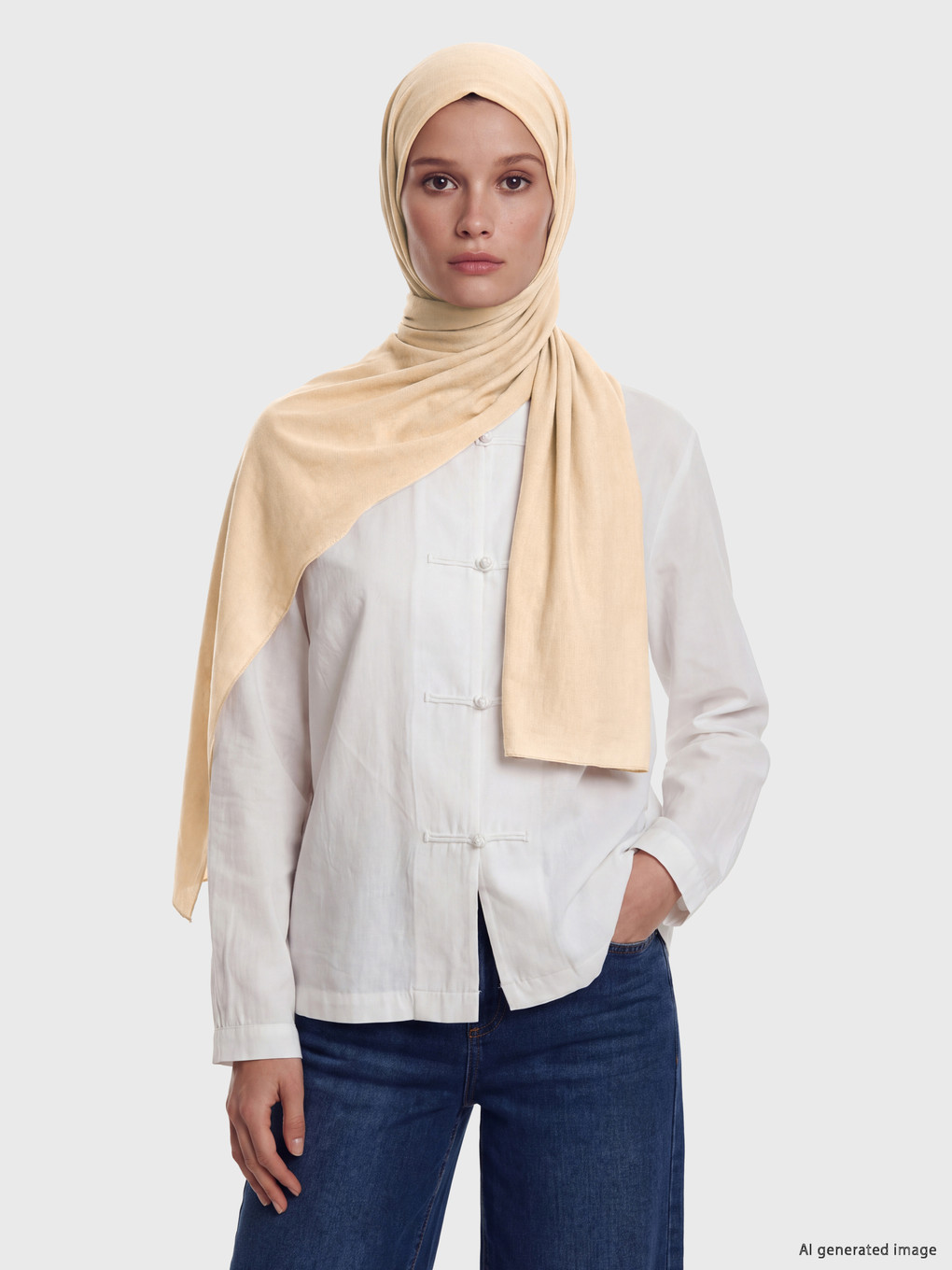 Bej Basic Kadın Şal