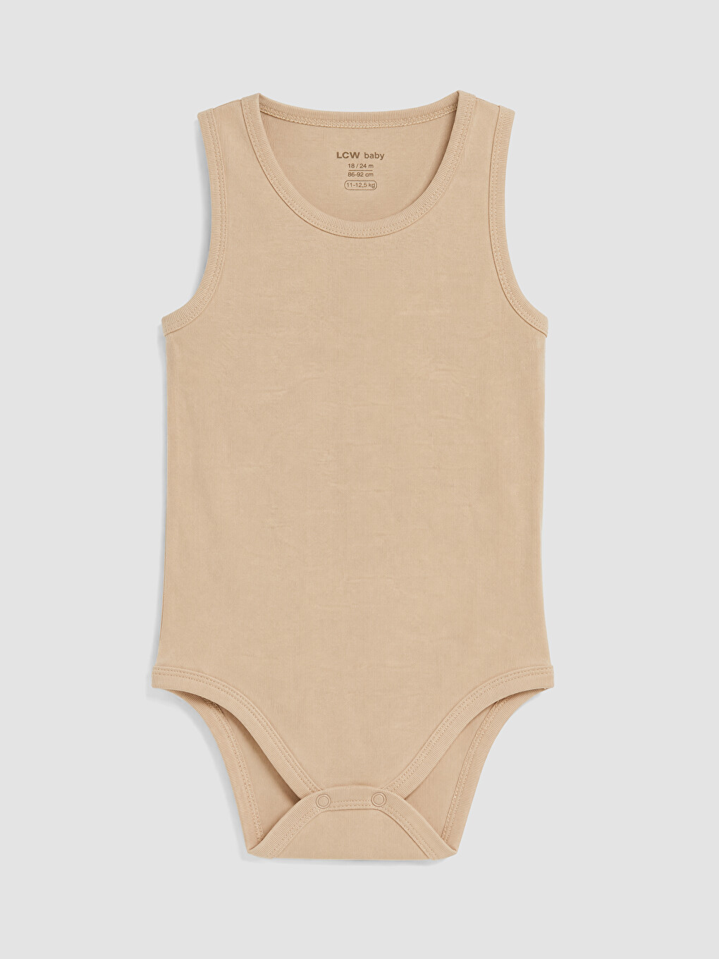 Bej Bisiklet Yaka Erkek Bebek Çıtçıtlı Body 3'lü-1