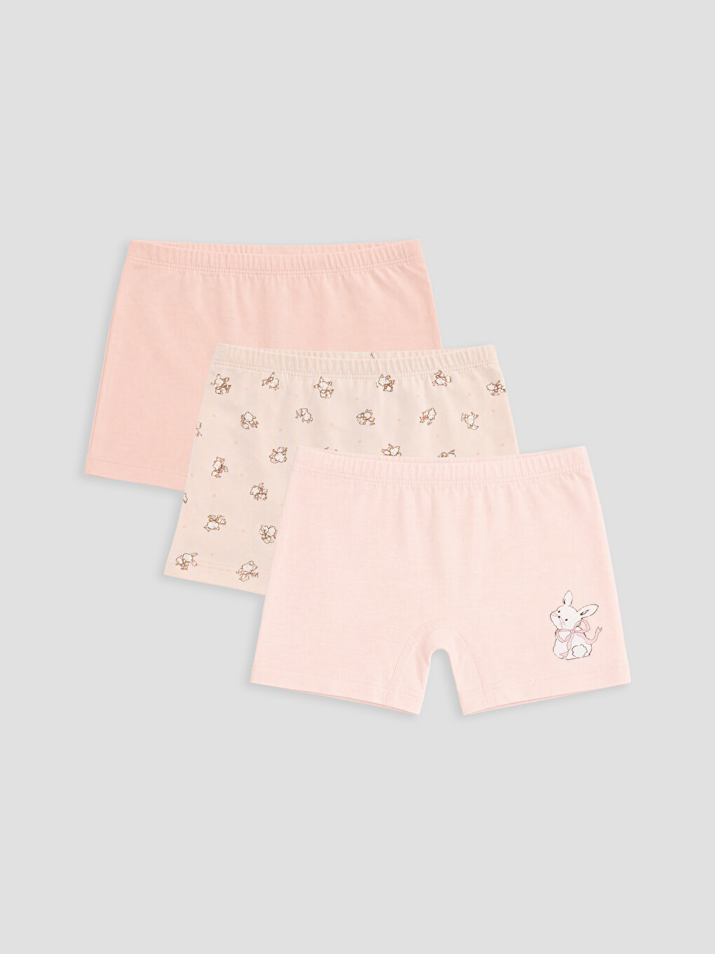 Pembe Baskılı Kız Çocuk Boxer 3'lü-5