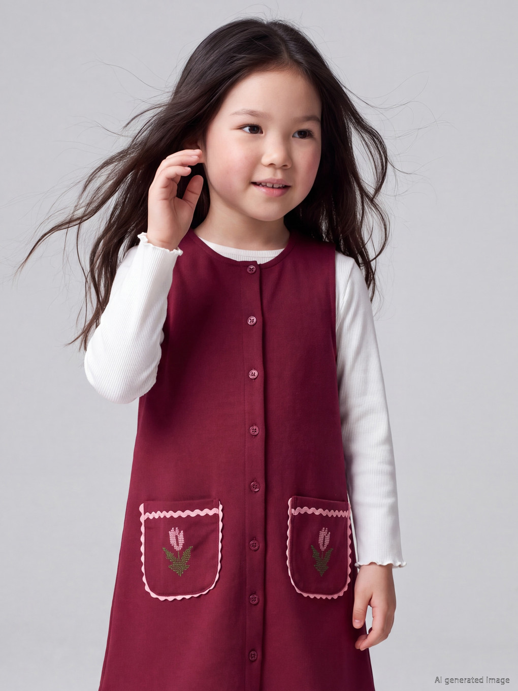 Embroidered Baby Girl Dress And T-shirt-1