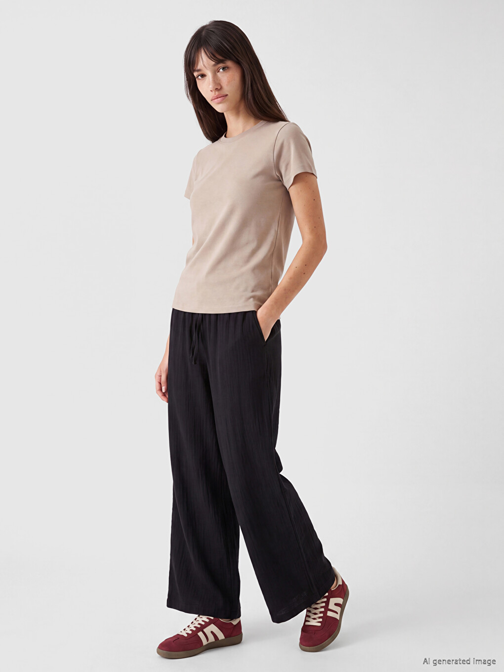Elastic Waist Muslin Women's Trousers