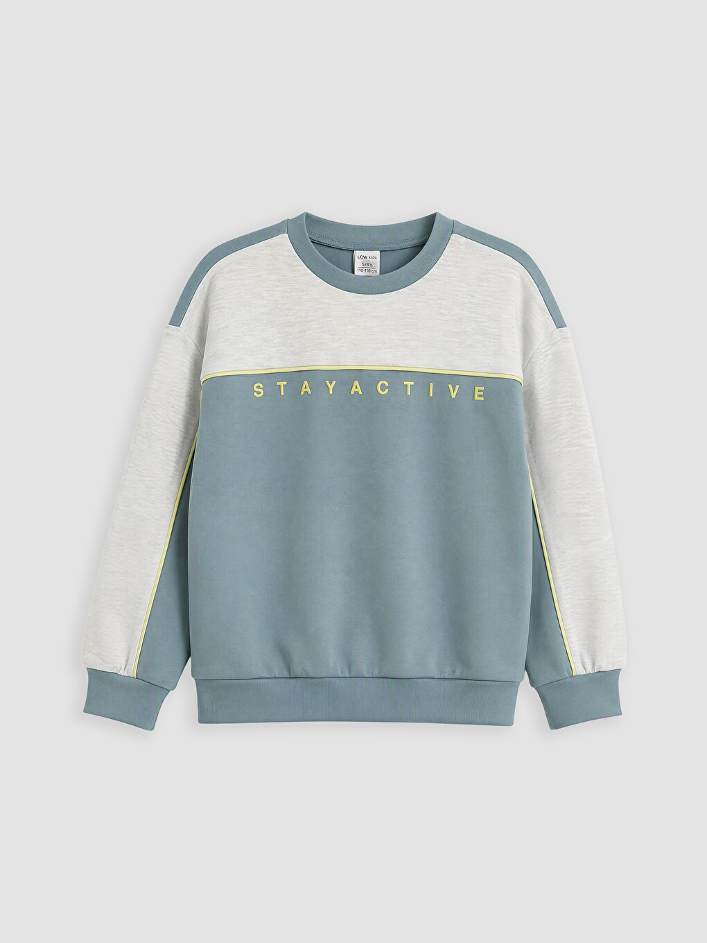 Mavi Renk Bloklu Soft Touch Erkek Çocuk Sweatshirt