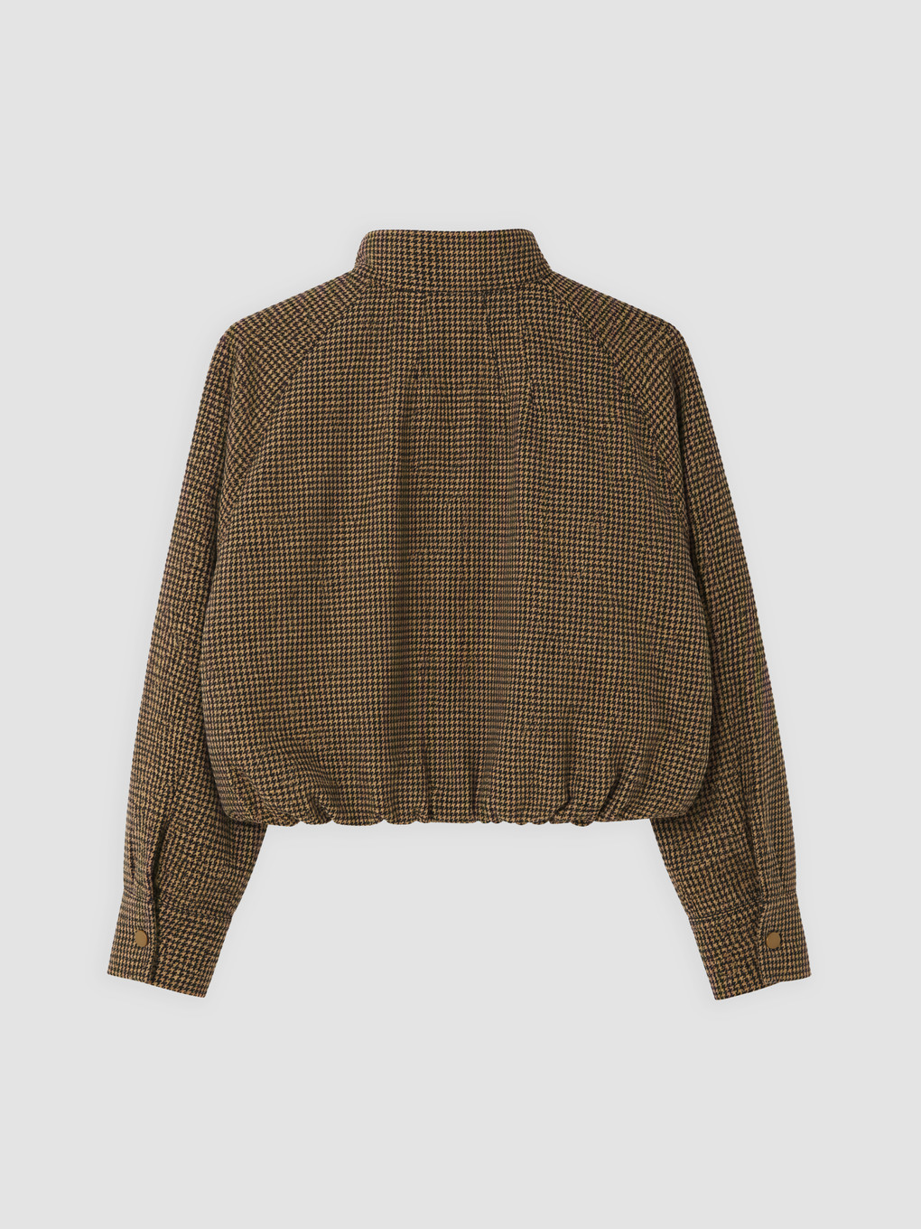 Mock Neck Houndstooth Patterned Women's Jacket-6