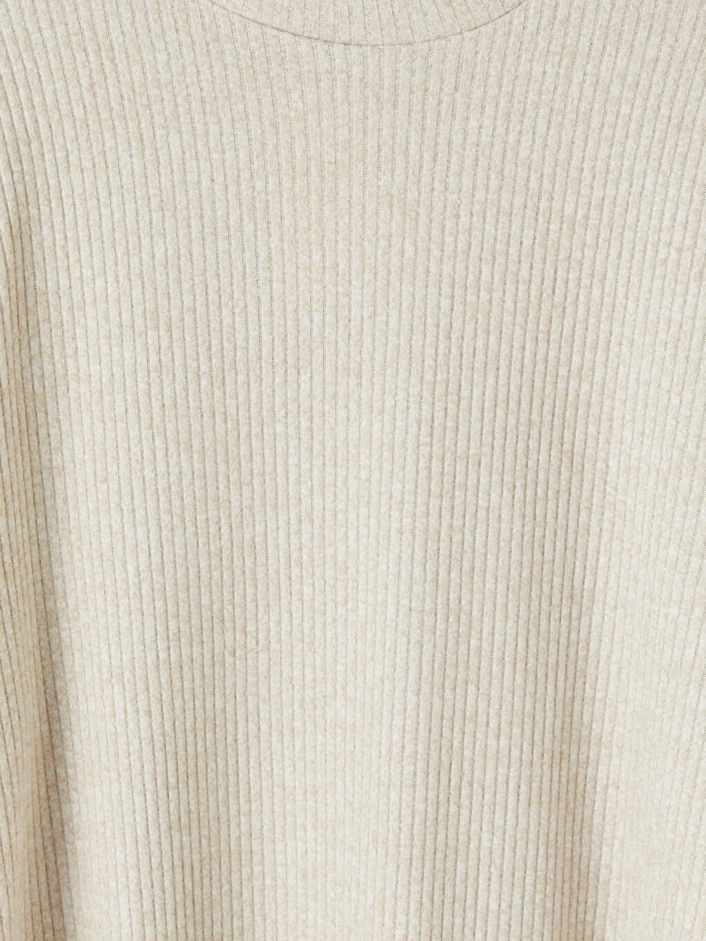 Bej Bisiklet Yaka Oversize Kadın Tunik-5