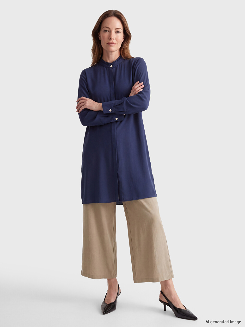 Woman Navy Shirt Tunic-1