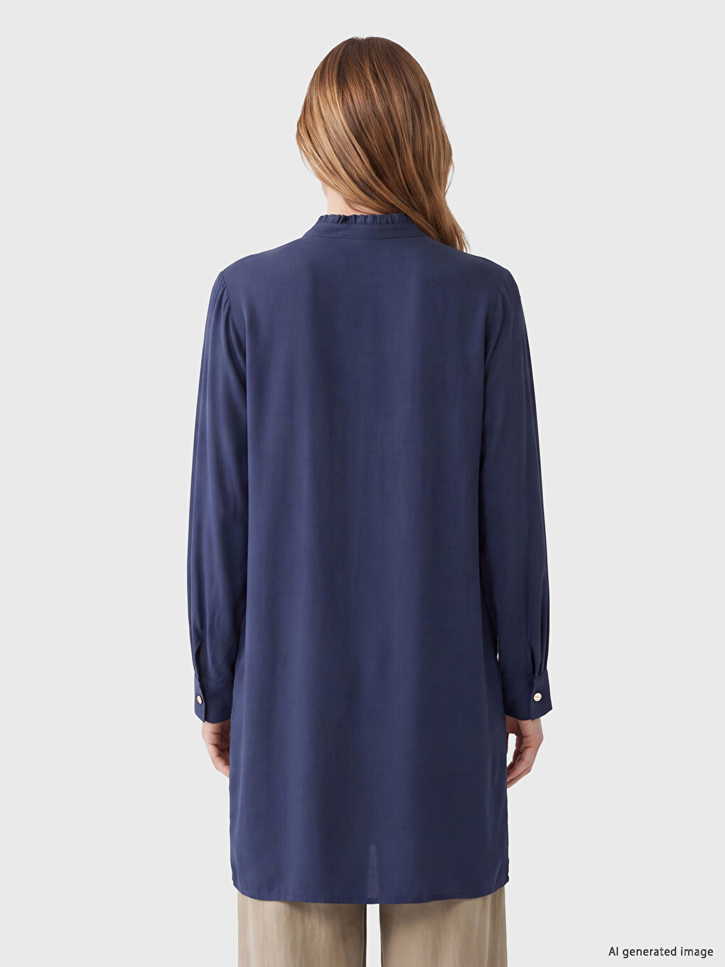 Woman Navy Shirt Tunic-3