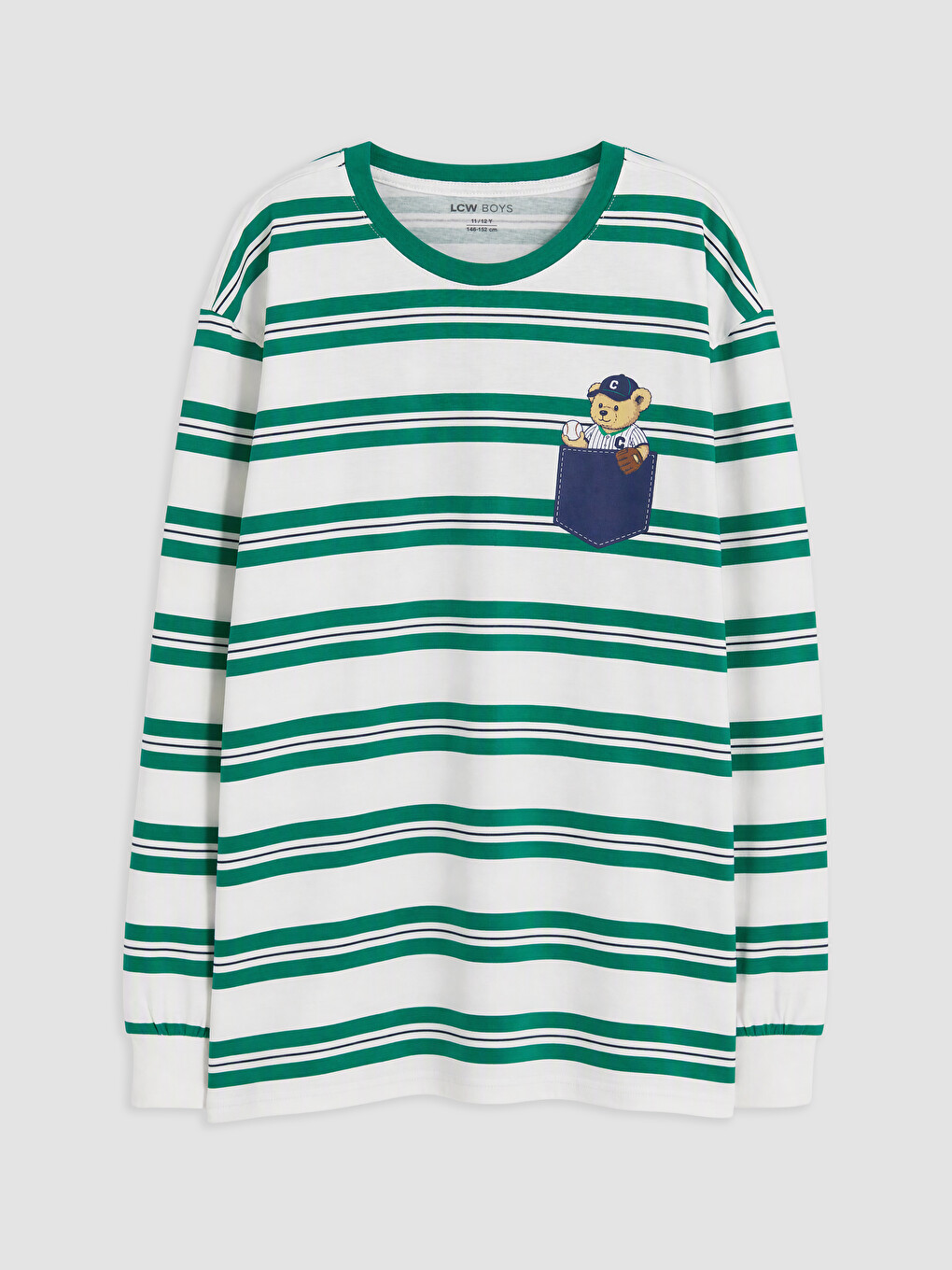 Ekru Bisiklet Yaka Erkek Çocuk Pijama Takımı-1