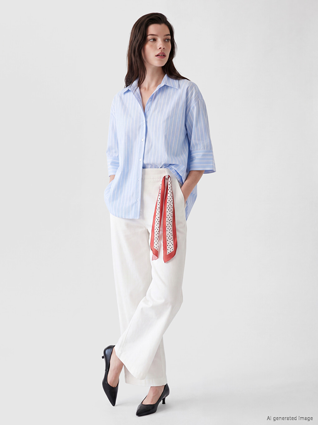 Woman Blue Shirt-1