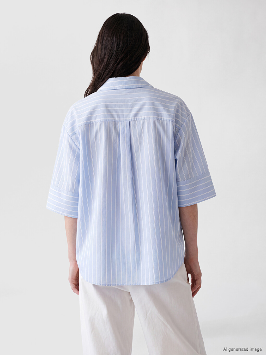 Woman Blue Shirt-3