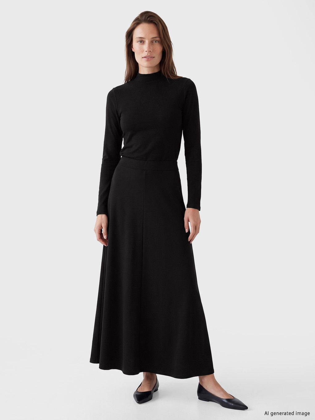 Elastic Waist A Line Skirt