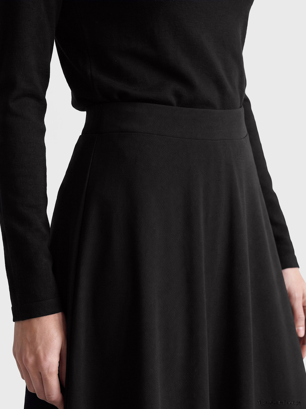 Elastic Waist A Line Skirt-2