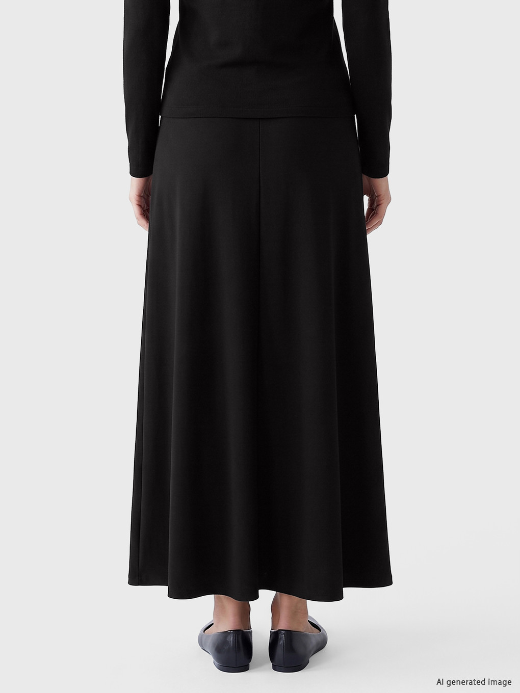 Elastic Waist A Line Skirt-3