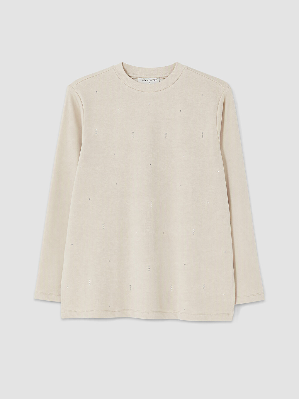 Crew Neck Rhinestone Blouse