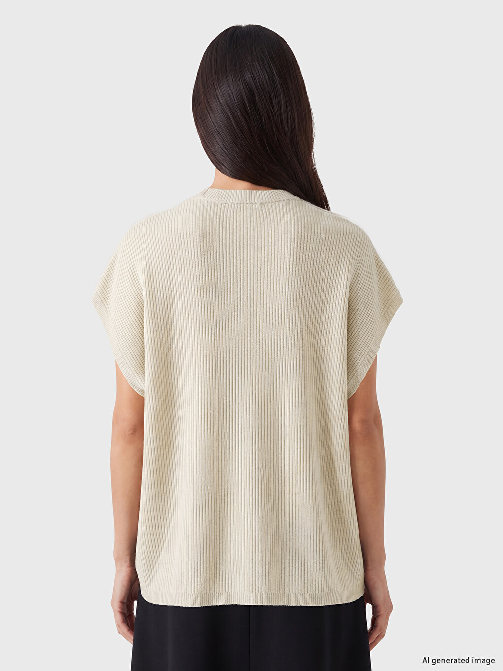 Beyaz Şal Yaka Oversize Kadın Triko Hırka-3