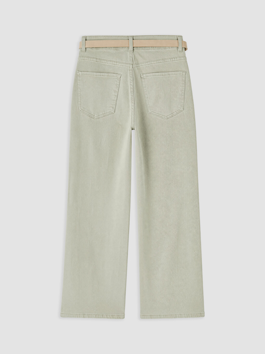 Waist Belted Wideleg Women's Jeans-5