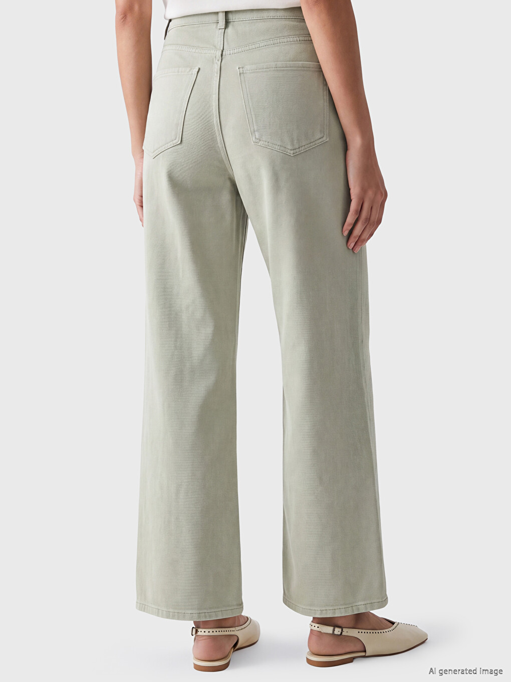 Waist Belted Wideleg Women's Jeans-3