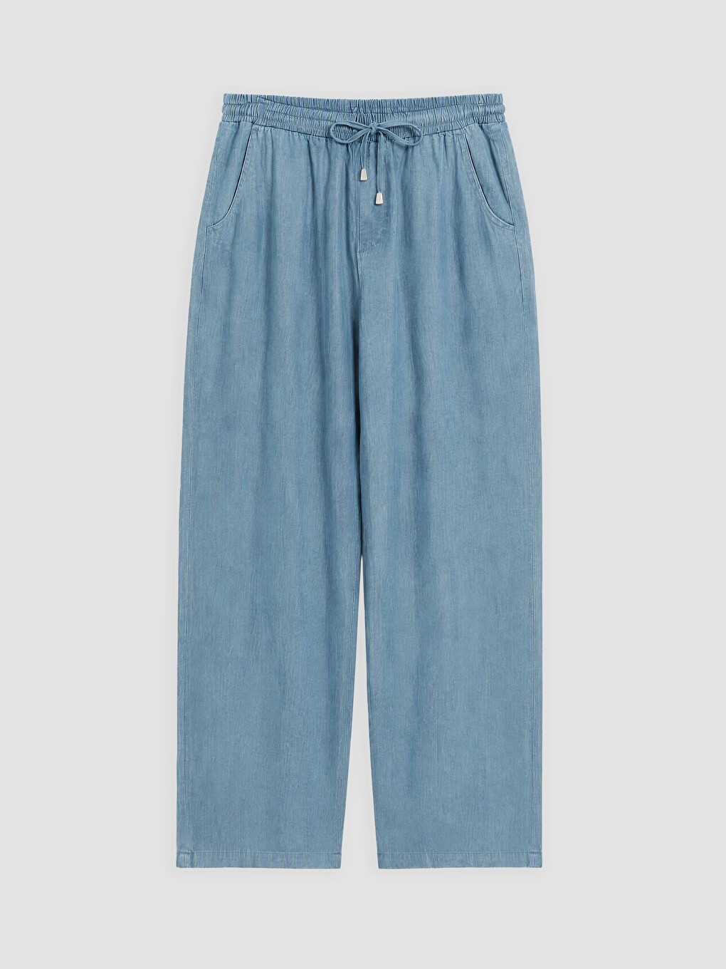 Elastic Waist Wideleg Jean-4
