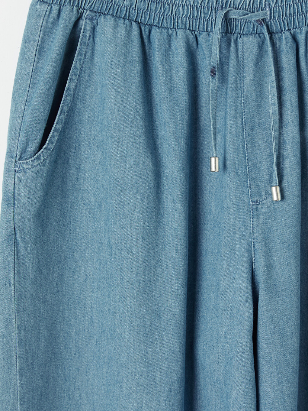 Elastic Waist Wideleg Jean-6