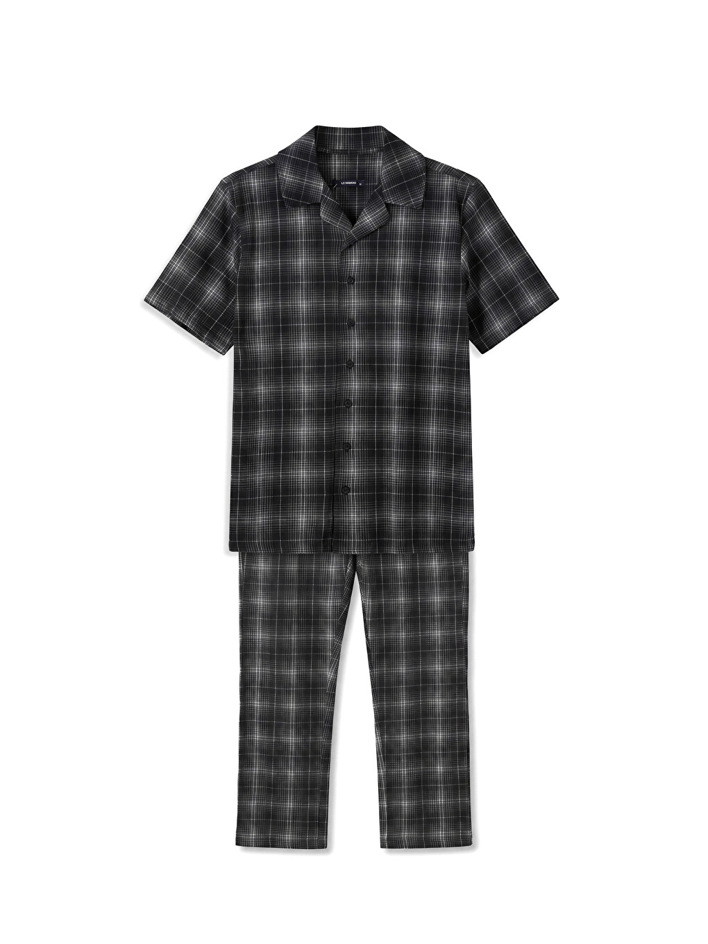 Antrasit Regular Fit Ekose Erkek Pijama Takımı