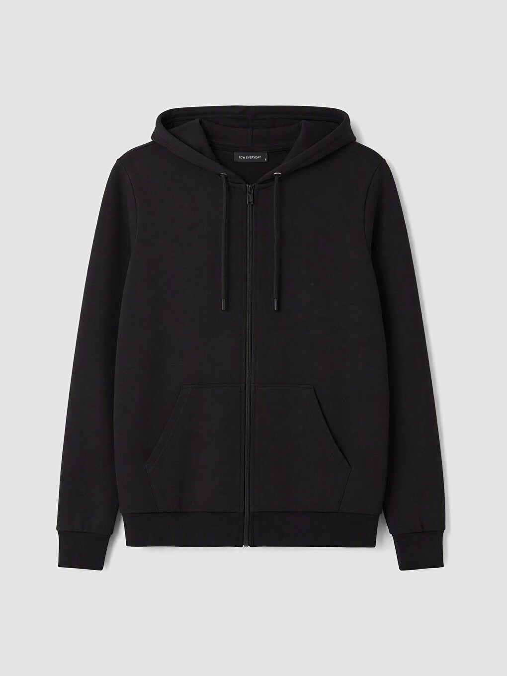 Woman Black Zip-up Sweatshirt