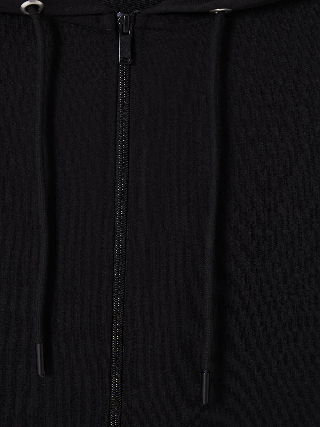 Woman Black Zip-up Sweatshirt-1