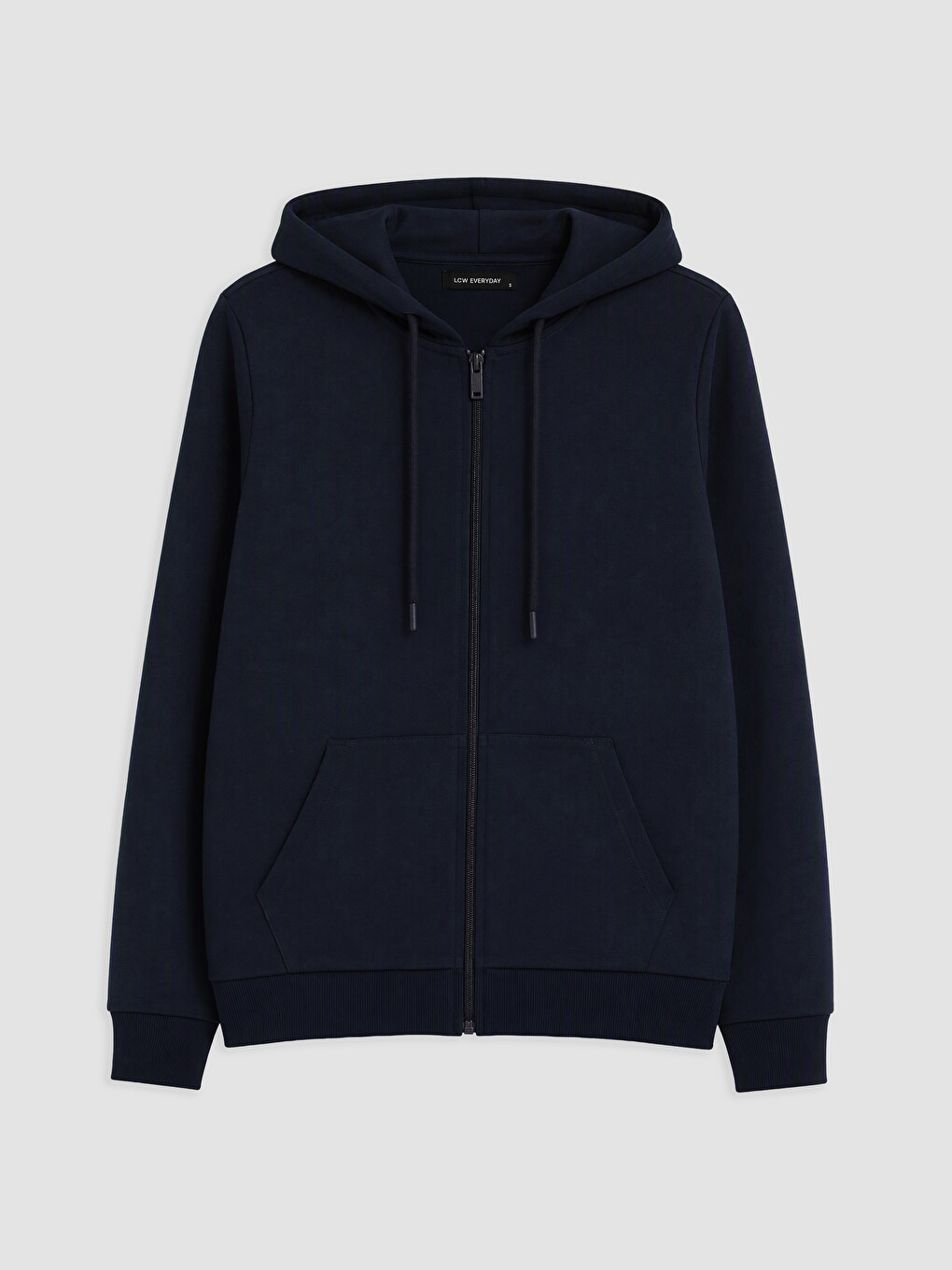 Lacivert Kapüşonlu Kadın Fermuarlı Sweatshirt