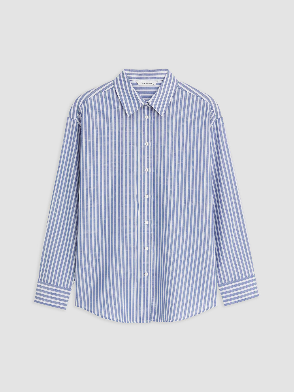 Mavi Çizgili Oversize Poplin Kadın Gömlek