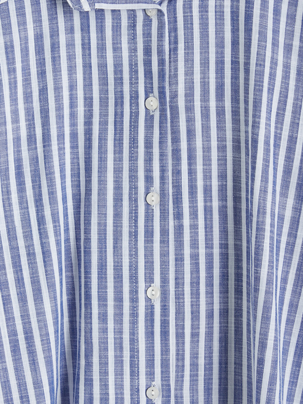 Mavi Çizgili Oversize Poplin Kadın Gömlek-2