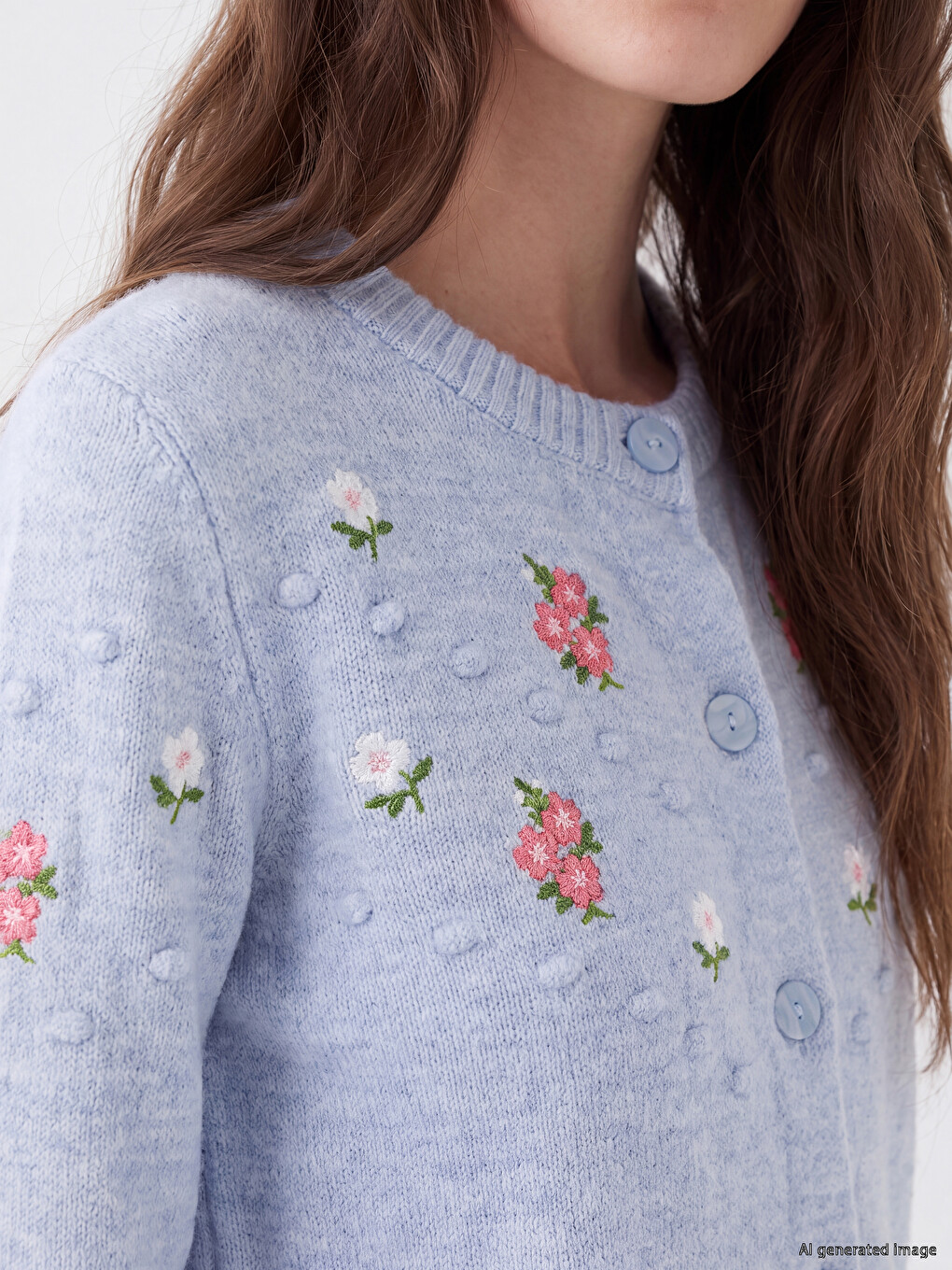 Woman Blue Cardigan-2
