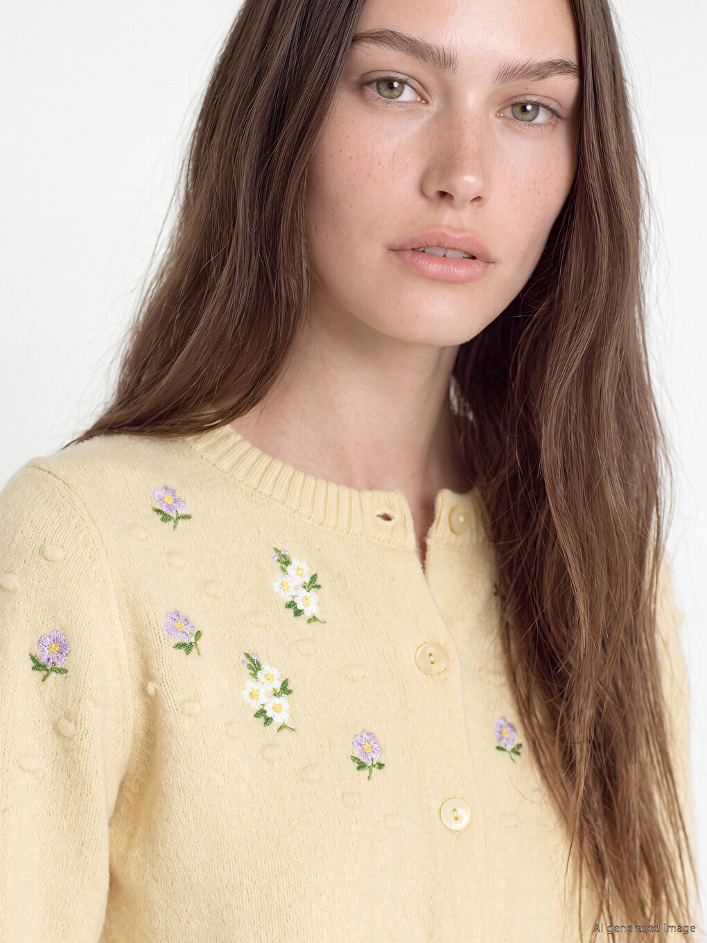 Woman Yellow Cardigan-2
