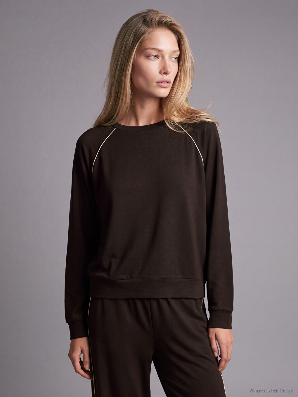 Bisiklet Yaka Kadın Sweatshirt