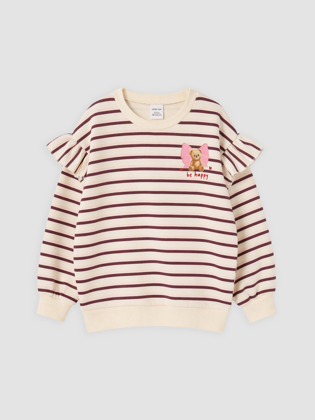 Ekru Baskılı Kız Çocuk Sweatshirt-1