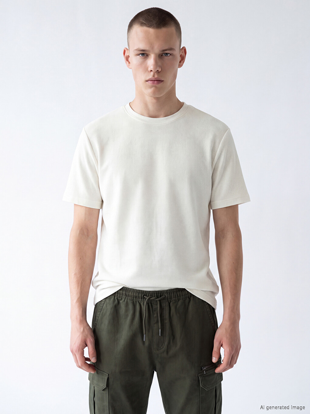 Crew Neck Textured Men's T-shirt-2