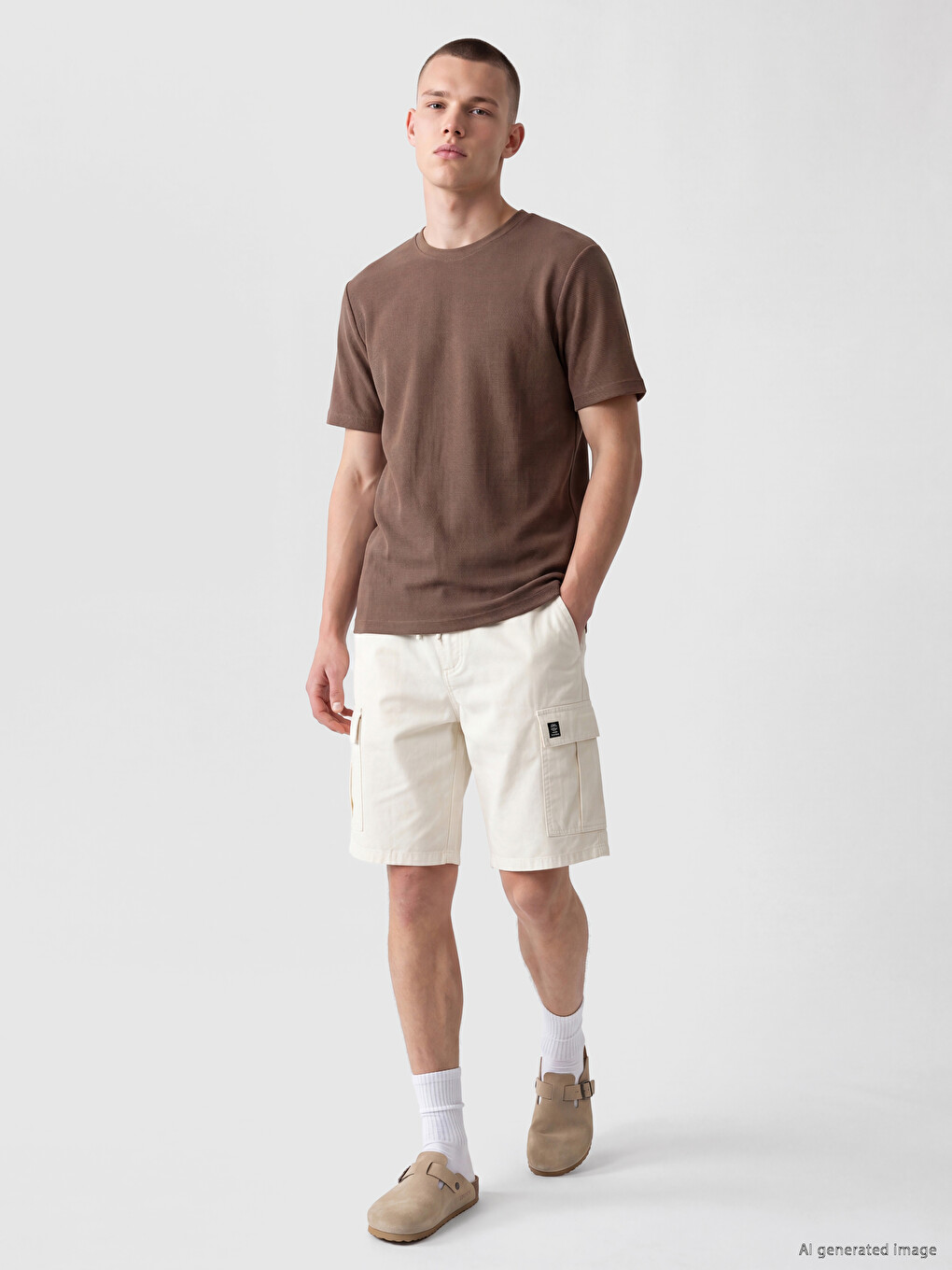 Crew Neck Textured Men's T-shirt-1
