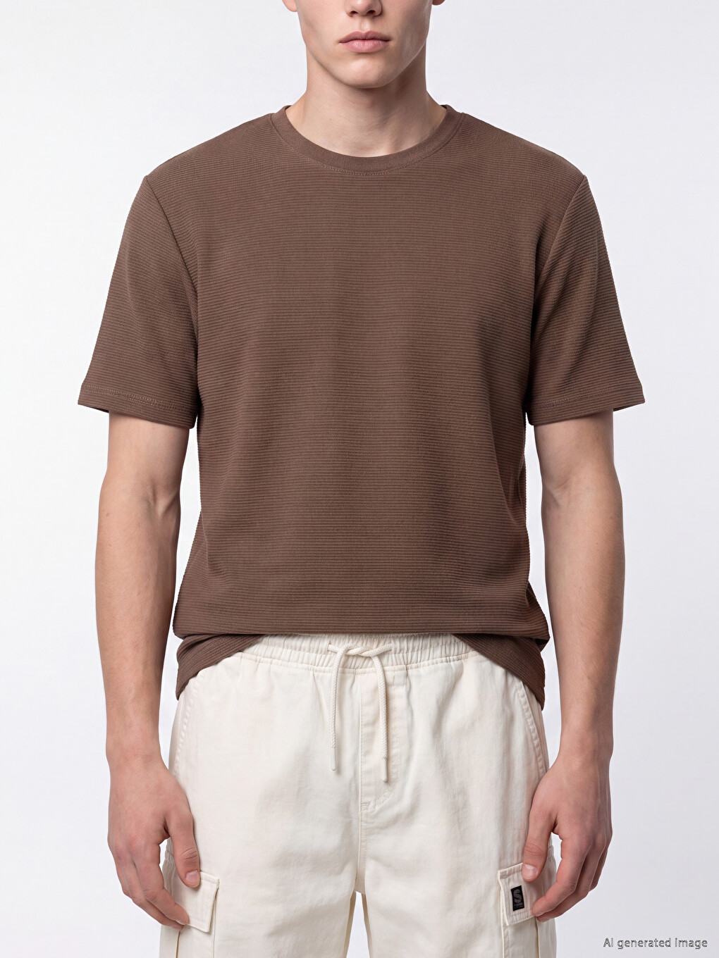 Crew Neck Textured Men's T-shirt-2
