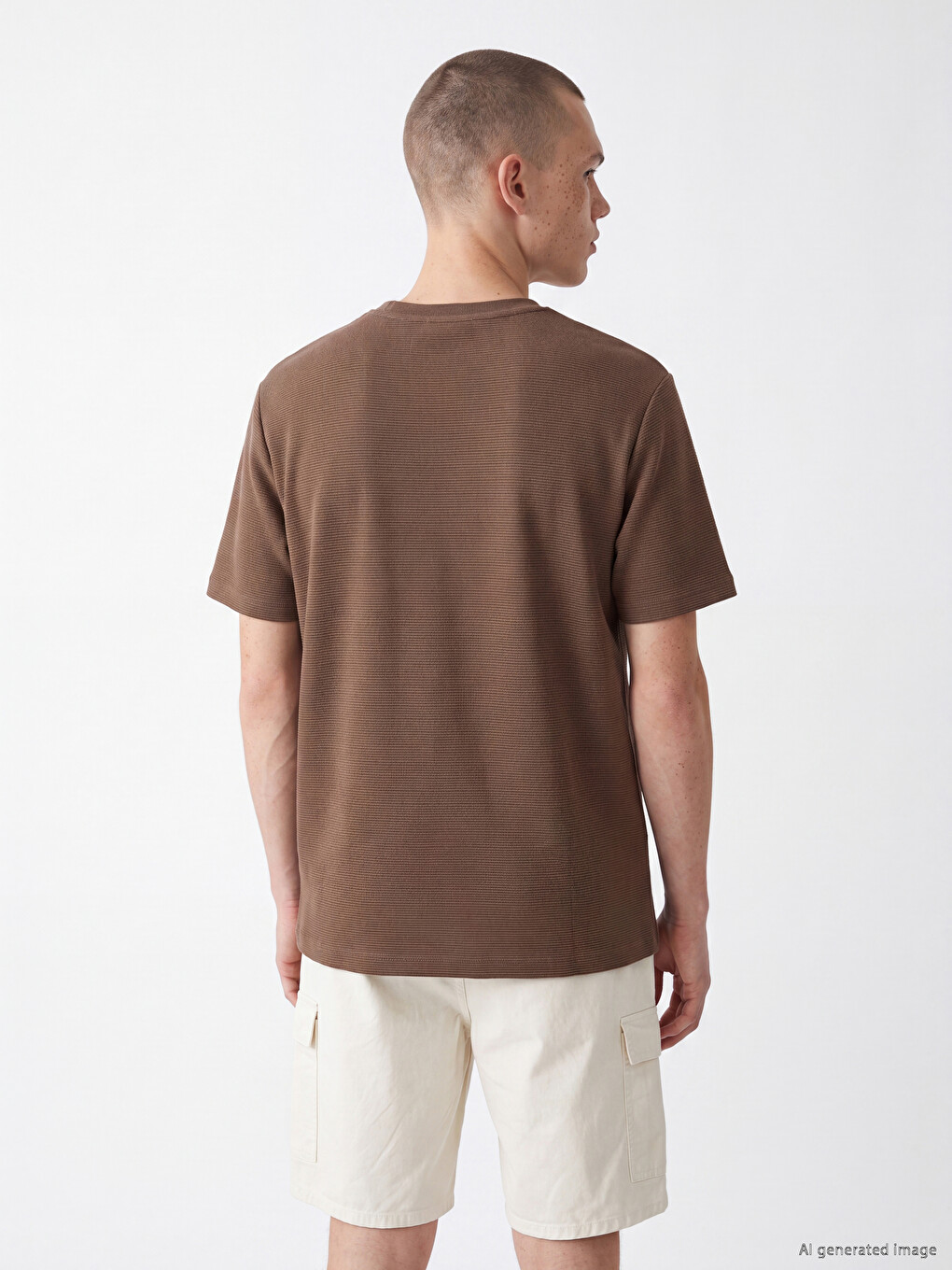 Crew Neck Textured Men's T-shirt-3