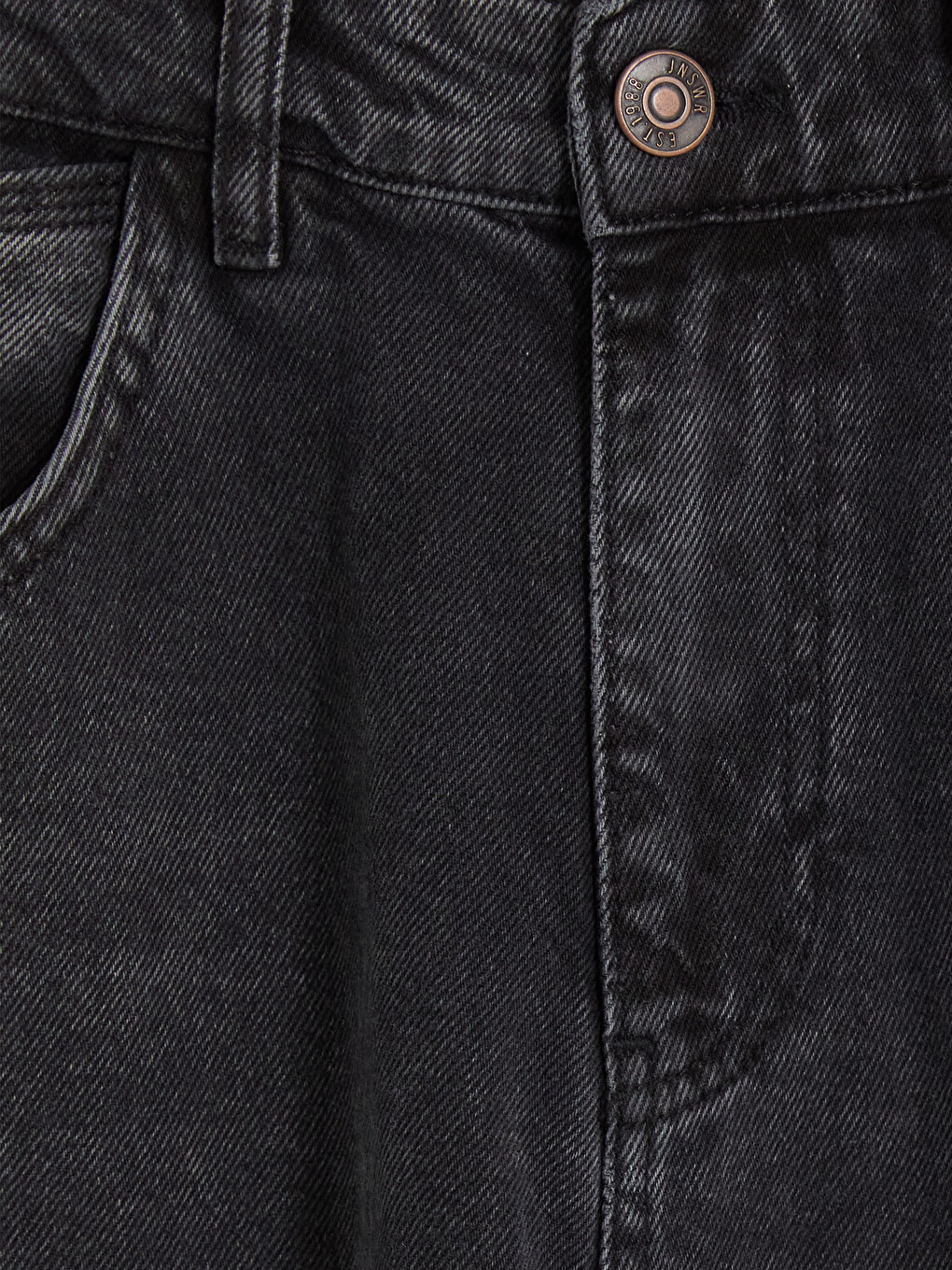 Siyah Baggy Fit Erkek Jean Pantolon-1