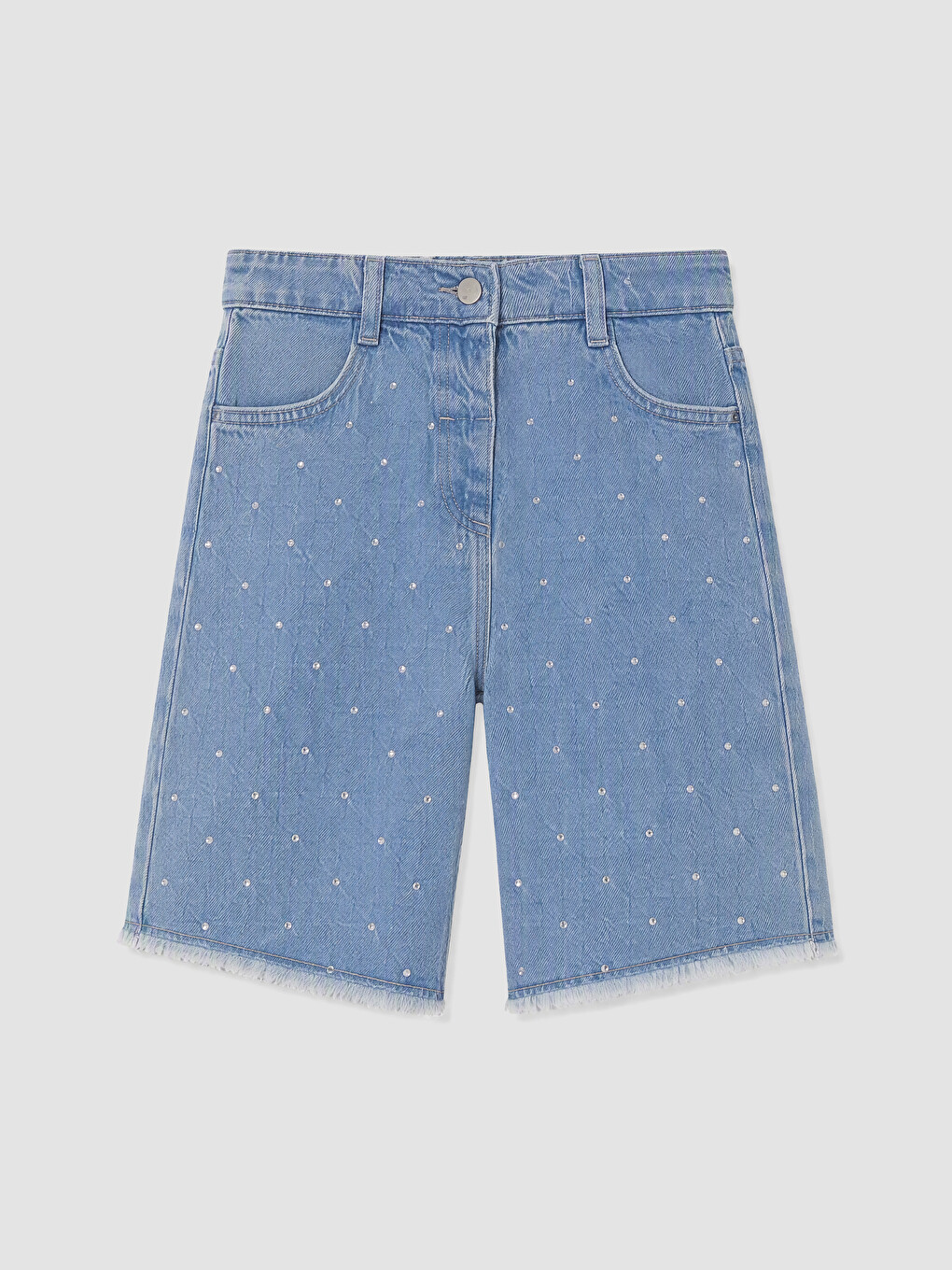 İndigo Bermuda Fit Taşlı Kız Çocuk Jean Şort