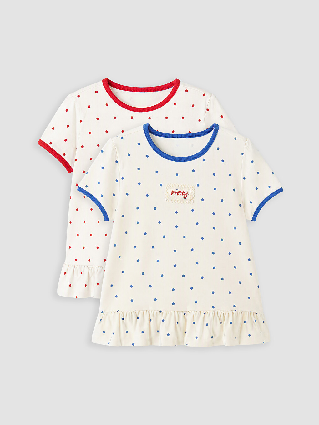 2 Pack Crew Neck Printed Girls' T-shirt