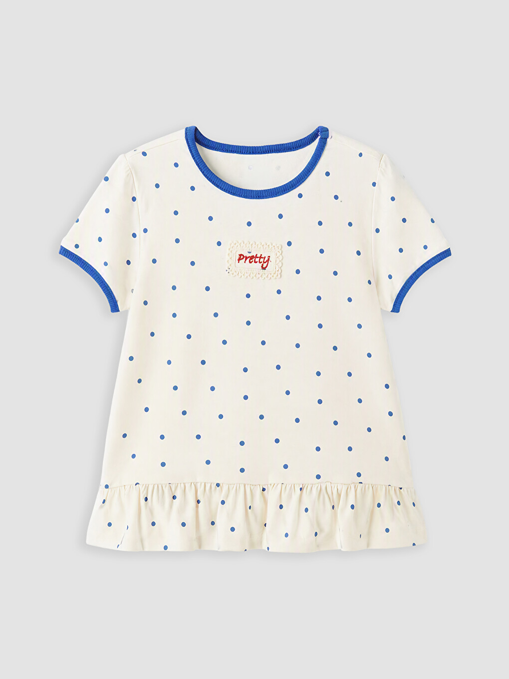 2 Pack Crew Neck Printed Girls' T-shirt-1