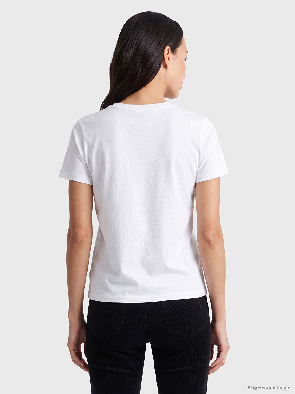 Crew Neck 100% Cotton Women's T-shirt-3